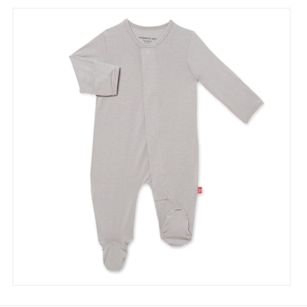 Magnetic Me footie onesie with hand foldovers